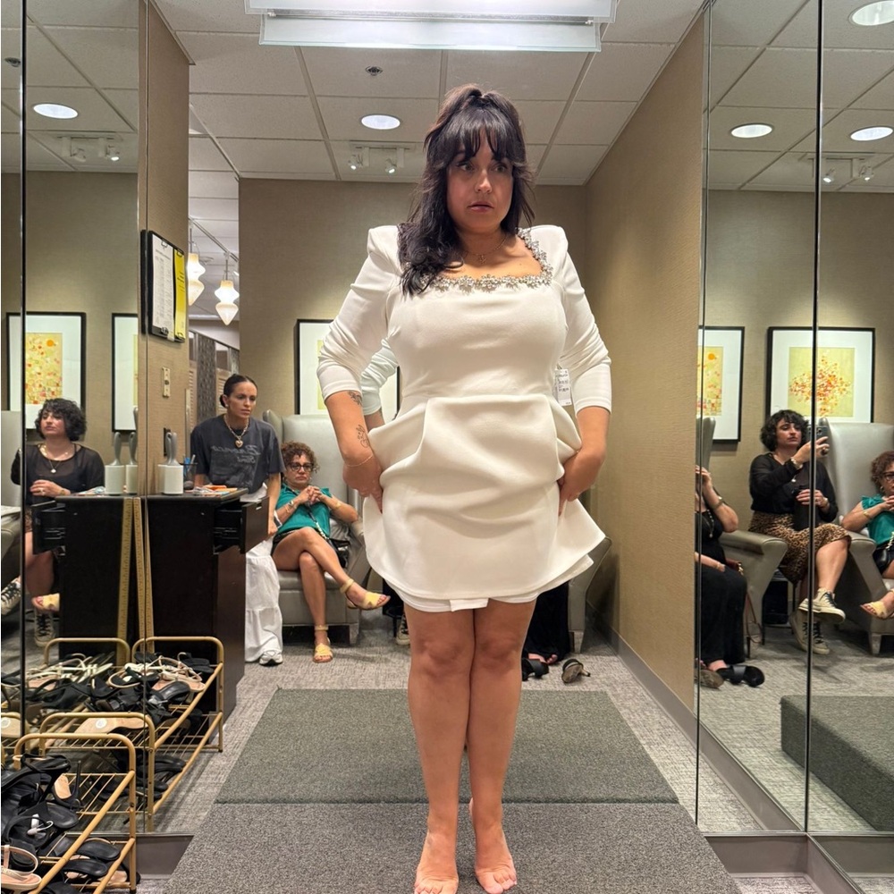 NADINE MERABI KIMBERLY White Dress with Silver Details - Picture 14 of 14
